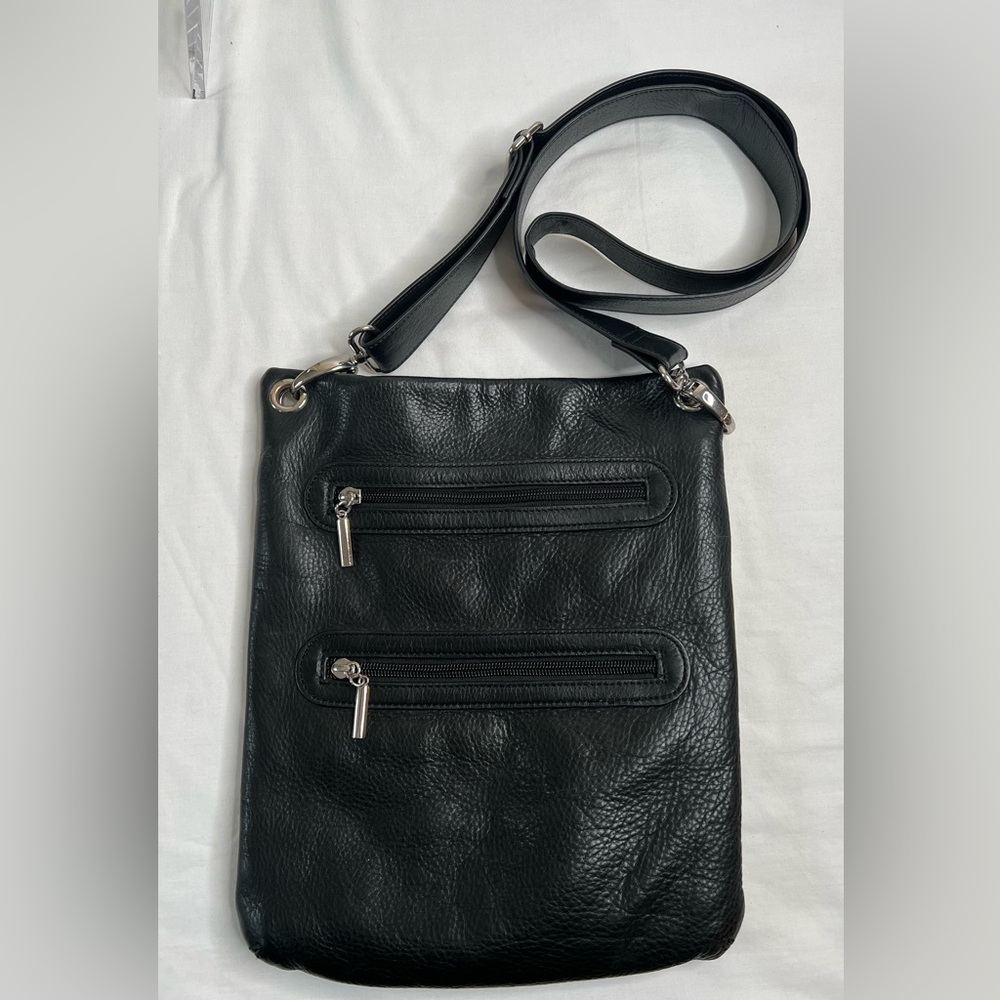 Margot Black Leather Crossbody Bag